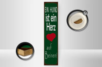Holzschild Spruch 10x46cm ein Hund ist Herz auf 4 Beinen Dekoration