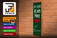 Holzschild Spruch 10x46cm ein Hund ist Herz auf 4 Beinen Dekoration
