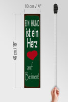 Holzschild Spruch 10x46cm ein Hund ist Herz auf 4 Beinen Dekoration