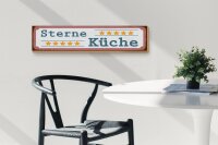 Holzschild Spruch 46x10cm 5 Sterne Küche Geschenk Dekoration