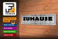 Holzschild Spruch 46x10cm  Zuhause da wo wie ein Penner Dekoration