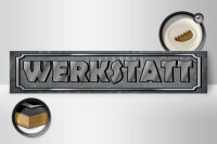 Holzschild Hinweis 46x10cm Werkstatt Geschenk Dekoration