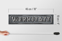 Holzschild Hinweis 46x10cm Werkstatt Geschenk Dekoration