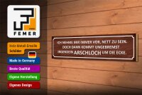 Holzschild Spruch 46x10cm ich immer nett doch Arschloch Dekoration