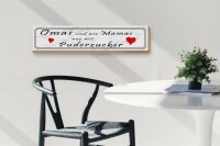 Holzschild Spruch 46x10cm Omas sind Mamas mit Puderzucker Dekoration