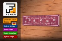 Holzschild Spruch 46x10cm ohne Hundehaare nicht perfekt Dekoration