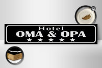 Holzschild Spruch 46x10cm Hotel Oma Opa 5 Sterne Dekoration Geschenk