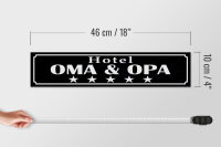 Holzschild Spruch 46x10cm Hotel Oma Opa 5 Sterne Dekoration Geschenk