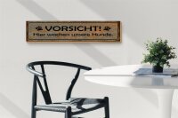 Holzschild Hinweis 46x10cm Vorsicht hier wachen Hunde Dekoration
