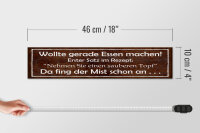 Holzschild Spruch 46x10cm Rezept nehmen Sie sauberen Topf Dekoration