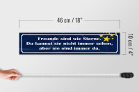 Holzschild Spruch 46x10cm Freunde wie Sterne sind immer da Dekoration