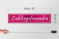 Holzschild Spruch 46x10cm Lieblingsfreundin Herz Geschenk Dekoration