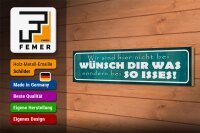 Holzschild Spruch 46x10cm wir nicht bei Wünsch Dir Was Dekoration