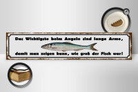 Holzschild Spruch 46x10cm das wichtigste beim Angeln sind Dekoration