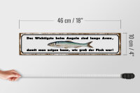 Holzschild Spruch 46x10cm das wichtigste beim Angeln sind Dekoration