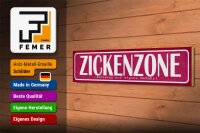 Holzschild Spruch 46x10cm Zickenzone eigene Gefahr Dekoration
