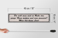 Holzschild Spruch 46x10cm in Ruhe das ganze Haus putzen Dekoration