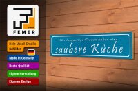 Holzschild Spruch 46x10cm langweilige Frauen saubere Küche Dekoration