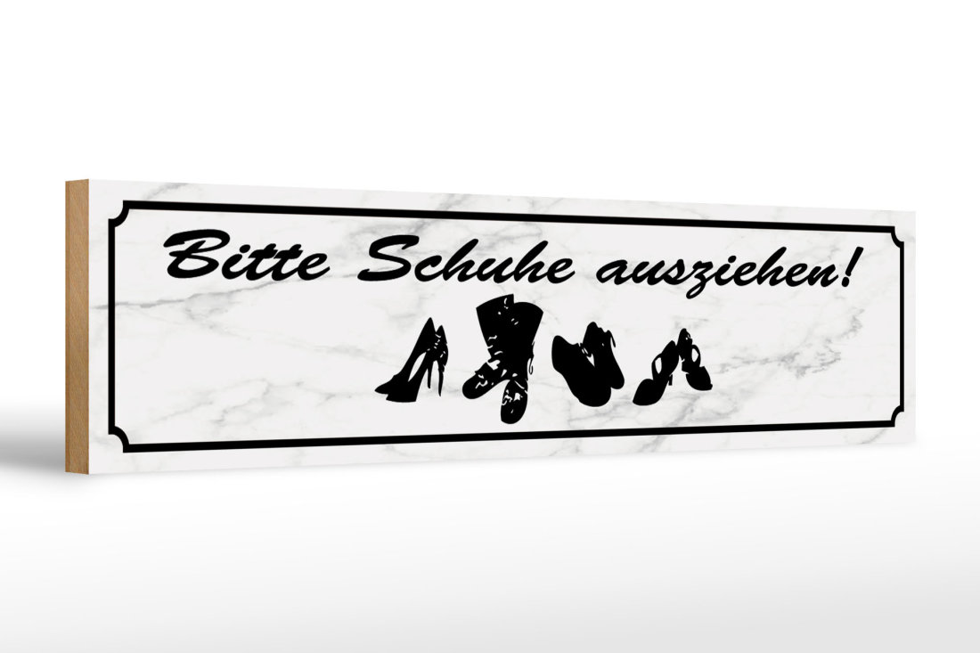 Metallschild „Schuhe Ausziehen Oder Flur Schrubben“ – Größe 28,5x38 Cm, Aus Aluminium, Witziger Spruch Für Den Eingangsbereich