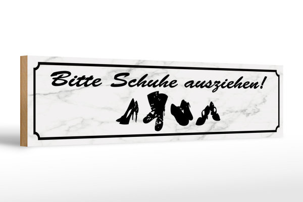 Holzschild Spruch 46x10cm bitte Schuhe ausziehen Geschenk Dekoration