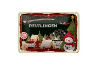 Blechschild Weihnachten Grüße REUTLINGEN Geschenk Dekoration  18x12cm