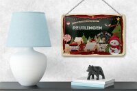 Blechschild Weihnachten Grüße REUTLINGEN Geschenk Dekoration  18x12cm