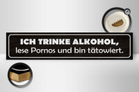 Holzschild Spruch 46x10cm ich trinke lese Pornos Dekoration