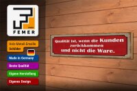 Holzschild Spruch 46x10cm Qualität ist Kunden zurückkommen Dekoration