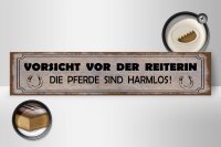 Holzschild Spruch 46x10cm Vorsicht vor der Reiterin Pferde Dekoration