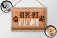 Blechschild Hinweis 12x18 cm Hunde willkommen Schild