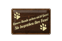 Blechschild Spruch 12x18 cm Unsere Hunde Gassi Fans Schild