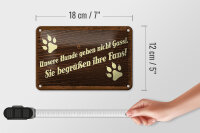 Blechschild Spruch 12x18 cm Unsere Hunde Gassi Fans Schild