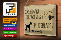 Blechschild Spruch 12x18 cm Glück endet mit Wedeln Schild