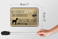 Blechschild Spruch 12x18 cm Glück endet mit Wedeln Schild