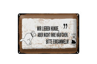 Blechschild Spruch 12x18 cm Häufchen bitte einsammeln Schild