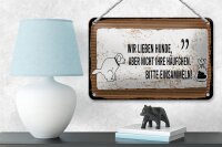 Blechschild Spruch 12x18 cm Häufchen bitte einsammeln Schild
