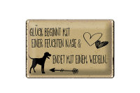 Blechschild Spruch 20x30 cm Glück endet mit Wedeln...