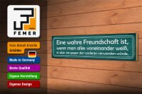 Holzschild Spruch 46x10cm wahre Freundschaft ist wenn man Dekoration