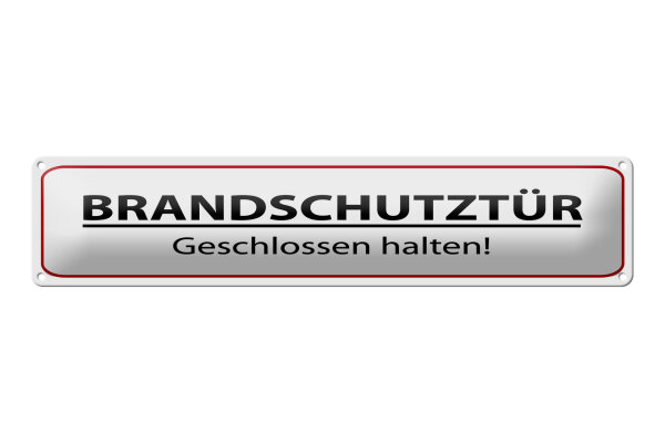Blechschild Hinweis 46x10 cm Brandschutztür Schild