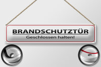 Blechschild Hinweis 46x10 cm Brandschutztür Schild