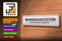 Blechschild Hinweis 46x10 cm Brandschutztür Schild
