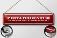 Blechschild Hinweis 46x10 cm Privateigentum Schild