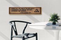 Holzschild Spruch 46x10cm Dreck an Schuhen Stroh im Haar Reiter Pferde