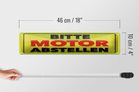 Blechschild Hinweis 46x10 cm Bitte Motor abstellen Schild