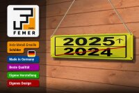 Blechschild Hinweis 46x10 cm 2024 zu 2025 Schild