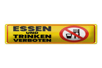 Blechschild Hinweis 46x10 cm Essen und Trinken Verboten...