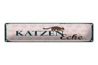Blechschild Hinweis 46x10 cm Katzen Ecke Schild