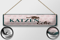 Blechschild Hinweis 46x10 cm Katzen Ecke Schild