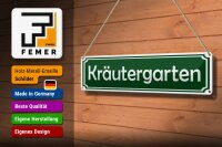 Blechschild Hinweis 46x10 cm Kräutergarten Schild