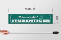Holzschild Hinweis 46x10cm Vorsicht Stubentiger Katze Dekoration